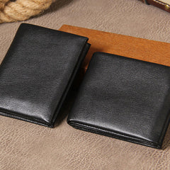 Leather Mens Cool Slim billfold Leather Wallet Men Small Wallets Bifold for Men