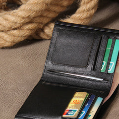 Leather Mens Cool Slim billfold Leather Wallet Men Small Wallets Bifold for Men