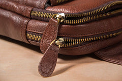 Leather Mens Cool Sling Bag Black Coffee Crossbody Bag Chest Bag for men