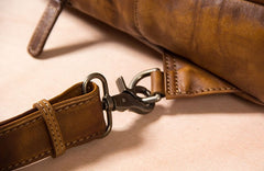 Leather Mens Cool Sling Bag Brown Crossbody Bag Chest Bag for men
