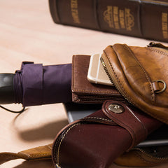 Leather Mens Cool Sling Bag Brown Crossbody Bag Chest Bag for men