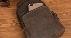 Leather Mens Cool Sling Bag Crossbody Bag Chest Bag for men