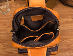Leather Mens Cool Sling Bag Crossbody Bag Chest Bag for men