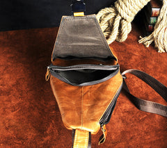 Leather Mens Cool Sling Bag Crossbody Bag Chest Bag for men