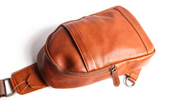 Leather Mens Cool Sling Bag Crossbody Bag Chest Bag for men