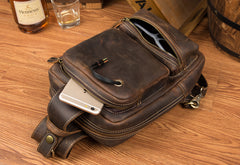 Leather Mens Cool Sling Bag Crossbody Bag Chest Bag for men