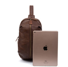Leather Mens Cool Sling Bag Crossbody Bag Chest Bag for men