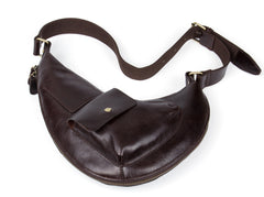 Leather Mens Cool Sling Bag Crossbody Bag Chest Bag for men