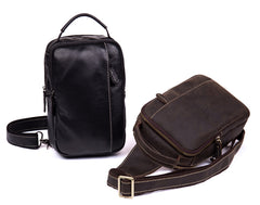 Leather Mens Cool Sling Bag Crossbody Bag Chest Bag for men