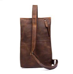 Leather Mens Cool Sling Bag Crossbody Bag Chest Bag for men