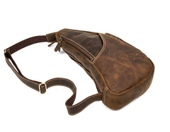 Leather Mens Cool Sling Bag Crossbody Bag Chest Bag for men