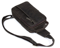 Leather Mens Cool Sling Bag Crossbody Bag Chest Bag for men