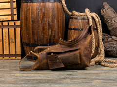 Leather Mens Cool Sling Bag Crossbody Bag Chest Bag for men