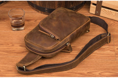 Leather Mens Cool Sling Bag Crossbody Bag Chest Bag for men