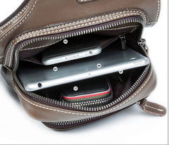 Leather Mens Cool Sling Bag Crossbody Bag Chest Bag for men