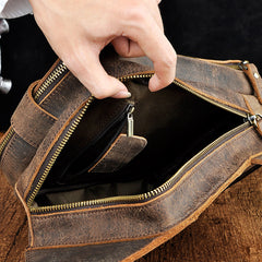 Leather Mens Cool Sling Bag Crossbody Bag Chest Bag for men