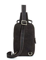 Leather Mens Cool Sling Bag Crossbody Bag Chest Bag for men