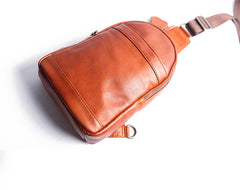 Leather Mens Cool Sling Bag Crossbody Bag Chest Bag for men