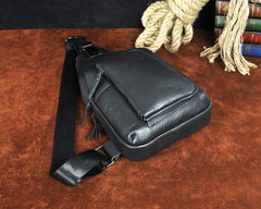 Leather Mens Cool Sling Bag Crossbody Bag Chest Bag for men