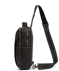 Leather Mens Cool Sling Bag Crossbody Bag Chest Bag for men