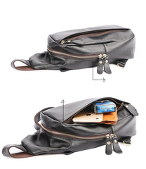 Leather Mens Cool Sling Bag Crossbody Bag Chest Bag for men