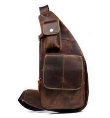 Leather Mens Cool Sling Bag Crossbody Bag Chest Bag for men