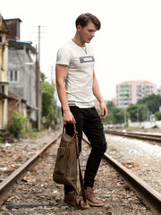 Leather Mens Cool Sling Bag Crossbody Bag Chest Bag for men