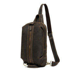 Leather Mens Cool Sling Bag Crossbody Bag Chest Bag for men