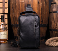 Leather Mens Cool Sling Bag Crossbody Bag Chest Bag for men
