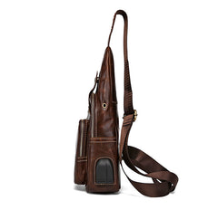 Leather Mens Cool Sling Bag Crossbody Bag Chest Bag for men