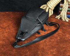 Leather Mens Cool Sling Bag Crossbody Bag Chest Bag for men