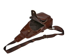 Leather Mens Cool Sling Bag Crossbody Bag Chest Bag for men