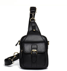 Leather Mens Cool Sling Bag Crossbody Bag Chest Bag for men