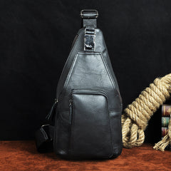 Leather Mens Cool Sling Bag Crossbody Bag Chest Bag for men