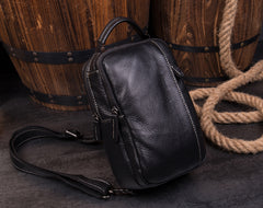 Leather Mens Cool Sling Bag Crossbody Bag Chest Bag for men