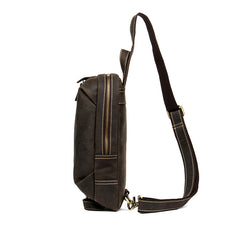 Leather Mens Cool Sling Bag Crossbody Bag Chest Bag for men