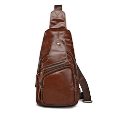 Leather Mens Cool Sling Bag Crossbody Bag Chest Bag for men