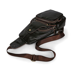 Leather Mens Cool Sling Bag Crossbody Bag Chest Bag for men