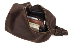 Leather Mens Cool Sling Bag Crossbody Bag Chest Bag for men