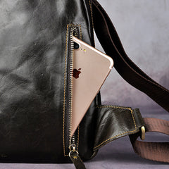 Leather Mens Cool Sling Bag Crossbody Bag Chest Bag for men