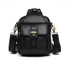 Leather Mens Cool Sling Bag Crossbody Bag Chest Bag for men