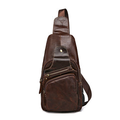 Leather Mens Cool Sling Bag Crossbody Bag Chest Bag for men