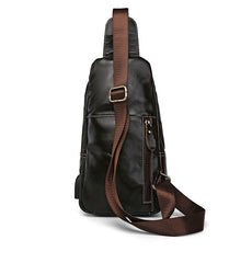 Leather Mens Cool Sling Bag Crossbody Bag Chest Bag for men