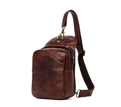 Leather Mens Cool Sling Bag Crossbody Bag Chest Bag for men
