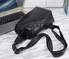 Leather Mens Cool Sling Bag Crossbody Bag Chest Bag for men