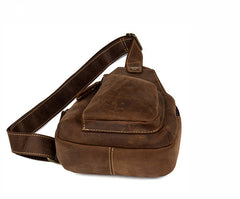 Leather Mens Cool Sling Bag Crossbody Bag Chest Bag for men