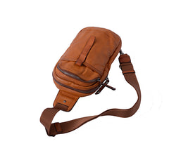 Leather Mens Cool Sling Bag Crossbody Bag Chest Bag for men