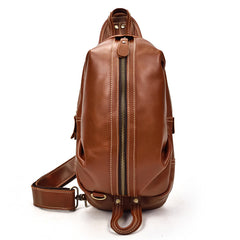 Leather Mens Cool Sling Bag Crossbody Bag Chest Bag for men