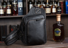 Leather Mens Cool Sling Bag Crossbody Bag Chest Bag for men