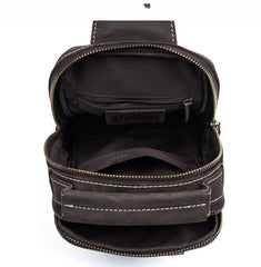 Leather Mens Cool Sling Bag Crossbody Bag Chest Bag for men